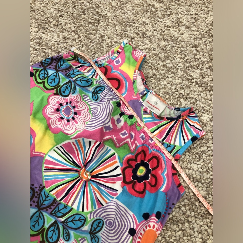 Hanna Andersson Girls 6-7 (120cm) Vibrant Multi-Colored Sleeveless Shift Dress - Picture 11 of 12